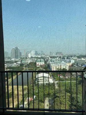 a view of a city from a balcony at The Gallery condominium in Samut Prakan