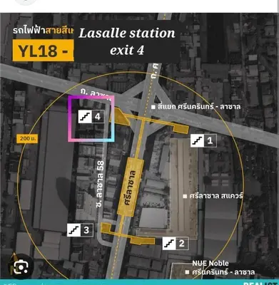 a map of the intersection of a freeway at The Excel Groove Condo at Lasalle 52 in Bangkok