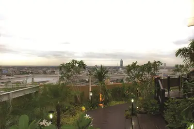 a view of the city from the top of a building at The Narathiwas Hotel & Residence Sathorn Bangkok in Bangkok