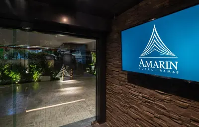 a sign for anantin hotel pampas on a building at Amarin Hotel Rama 8 in Bangkok