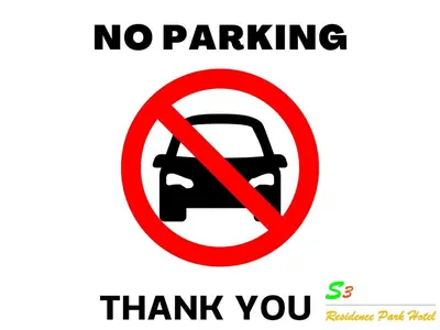 a sign that says no parking thank you at S3 Residence Park in Bangkok