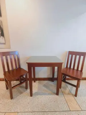 two chairs and a table and a table and a table at Cloud no 4 Green n Quiet Heart BKK With a Balcony in Bangkok