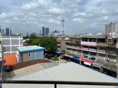 arial view of a city with buildings and a city at Ladapan Mansion in Nonthaburi