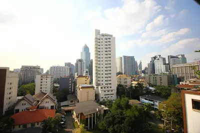 a view of a city with tall buildings at Omni Tower Nana Bangkok - Serviced Apartment on Sukhumvit Soi 4 in Bangkok