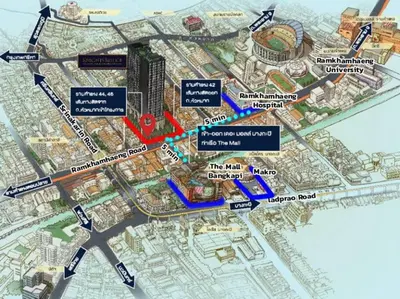 a map of the proposed redevelopment of the city of dubai at New Condo, Hi-Speed Wi-Fi, Gym Pool, near Lam Sali MRT in Bangkok