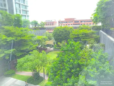 an aerial view of a park with trees and buildings at Rooms bangkok nearby Onnut bts in Amphoe Phra Khanong