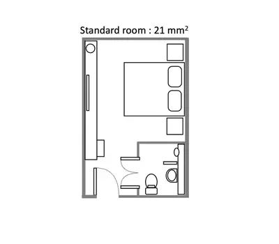 a floor plan of a small apartment at River Home Bangkok in Bangkok